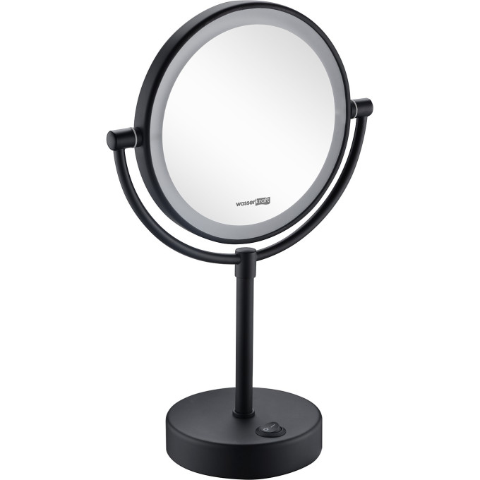Зеркало косметическое WASSERKRAFT K-1005BLACK с подсветкой